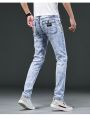 2023 New Fashion Men's Casual Stretch Skinny Jeans Trousers Tight Pants Solid Colors Cotton Stretch Denim Pants Cowboy Trousers.