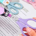Kawaii Sanrio Safety Scissors with Cover Kuromi Hello Kitty My Melody Scissors Cute DIY Cutting Set School Stationery Supplies.