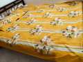 Cotton Fabric Printed 7 by 8 Feet Double King Size Bedsheet Set with Two Pillow Covers.