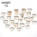 24Pcs Elegant Gold Metal Butterfly Leaf Love Hollow Twist Open Ring Set Pearl for Women Accessories  Wholesale. 