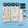 【Yurui】DIY RC Car Assembly Wooden Building Vehicle Toys Car Toy Scientific Model Kits Gift for Kids - remote control car.