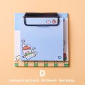 30 Sheets Cartoon Board Clip Sticky Notes Pad Cute Stationary Student Memo Kawaii Sticky Notes Diary Journaling Craft Decorative DIY Scrapbooking Office Supplies. 