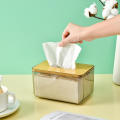 Premium Clear Tissue Box Organizer Portable Toilet Paper Holder for Living Room Home Napkin Storage Solution. 