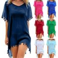 2020 Hot Fashion Women Bikini Cover-Ups Dress Swim Summer Beach Bathing Swimsuit Baggy Tunic Tops T-Shirt Women Cotton Blouse. 