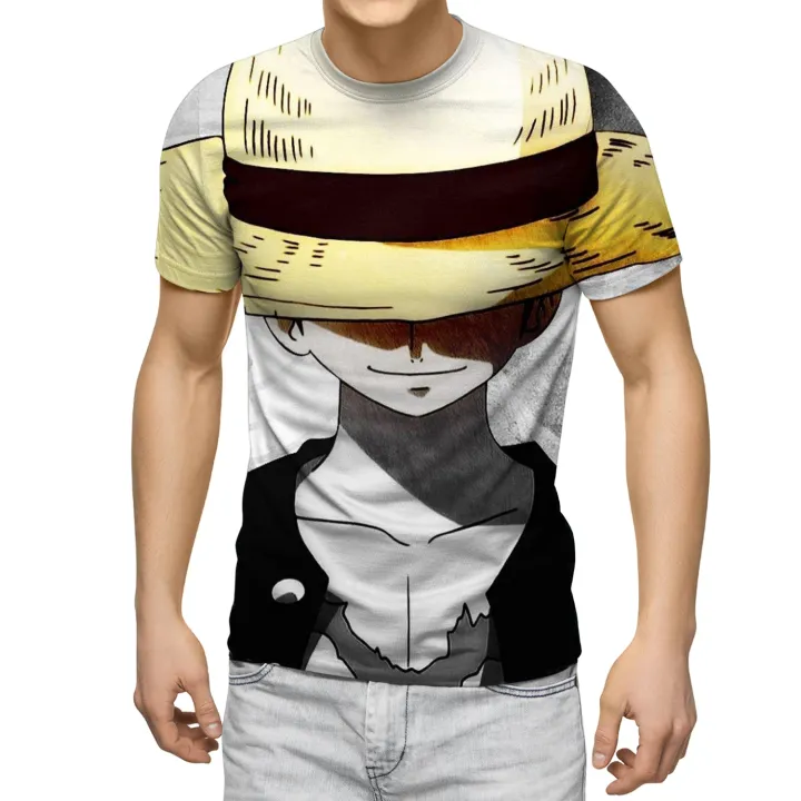 Anime%20One%20Piece%20Tshirt%20Men's%20T-shirt%20Monkey%20D.%20Luffy%20Children's%20Clothing%20Luffy%20T%20shirt%20Cartoon%20Clothes%20Quick-drying%20Shirt%20-%20Image%202
