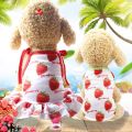【Ready Stock Fruit Strawberry/Banana Printing Dog Dress Beautiful Cat Dress puppy clothes small damit ng aso for shih tzu XS-XXL Sling And Vest. 