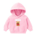 Spring New Children's Sweatshirt Korean Hooded Sweatshirt for Boys and Girls Cartoon Top with Fleece Bear.