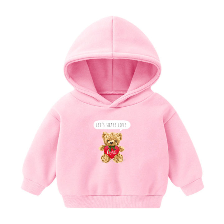 Spring%20New%20Children's%20Sweatshirt%20Korean%20Hooded%20Sweatshirt%20for%20Boys%20and%20Girls%20Cartoon%20Top%20with%20Fleece%20Bear%20-%20Image%205
