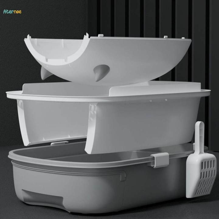 Cat%20Detachable%20Fully%20Enclosed%20Cat%20Toilet%20Pet%20Supplies%20with%20Door%20Anti%20Splashing%20Grey%20-%20Image%207