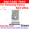For Samsung Galaxy S22 Ultra Dual & Singel Sim Slot Card Tray Holder with Sim Ejector Pin Replacement Parts.