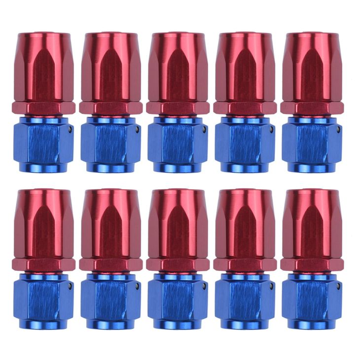 Raccord Droit Turbo AN6 Vers 8mm - Lot De 6 En Alliage D'aluminium