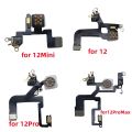 1pcs LED Flash Light Sensor Power Volume Flex Cable For iPhone 11 12 Pro Max Mini Side Button Metal Proximity Distance Ambient.