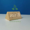 Triangle Wooden Style Digital LED Clock.