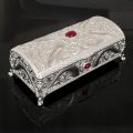 Creative European style metal rectangular home jewelry box, high-end birthday and wedding gift box, storage box.