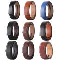 No Buckle 3.5cm Width Cowskin Genuine Leather Belt Men Without Automatic Buckle Strap Male Black Brown Blue Gray White B509 Wearhouse.