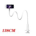 138cm Cell Phone Clip on Stand Holder with Grip Flexible Long Arm Gooseneck Lazy Bracket Mount Clamp for IPhone 15 Pro Max.