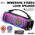 REMAX RB-M67 OFFICIAL REMAX Portable Super Bass Wireless Party Speaker With RGB Lights Bluetooth Loud Speaker With Subwoofer Stereo Speaker. 