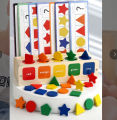 Montessori teaching aids, baby geometric shape classification box, cognitive matching, color recognition, early education puzzle area, small class toys.