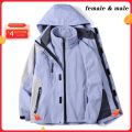 Hiking Jacket Waterproof Women Men 3 In 1 Two-piece Detachable Windproof Waterproof Mountaineering Ski Jackets Men 2023 New. 