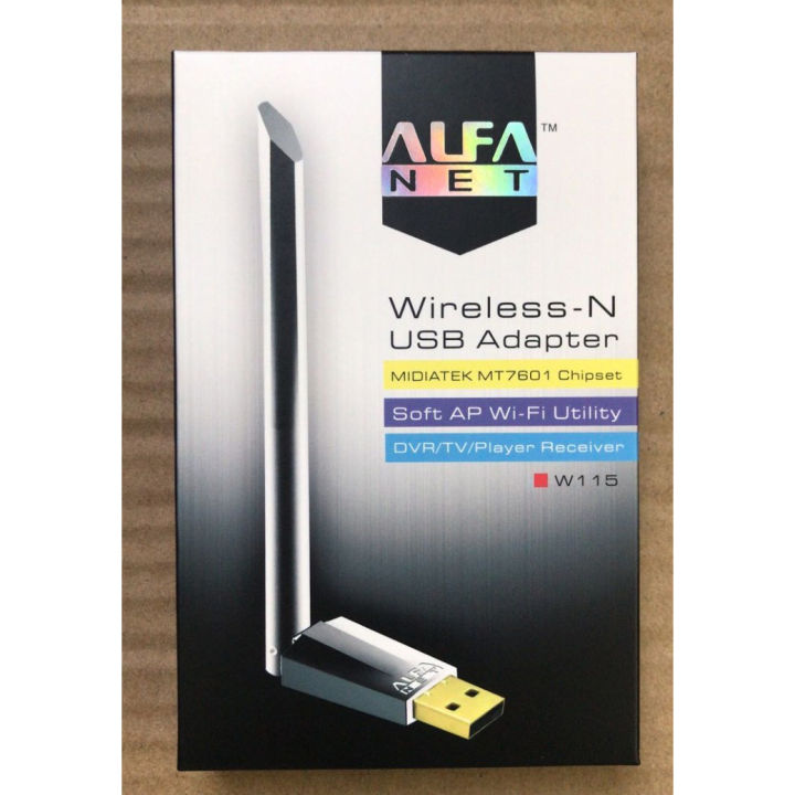 Alfa W115 Net WiFi Fixed 3DBi Antenna Wireless-N USB Adapter.