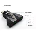 H-MENT Virtual 7.1 Channel Audio Sound Card Adapter For Laptop PC Mic 3.5mm Interfaces USB Mic Speaker Adapter Simple Use. 