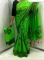Multicolor Batik Print Cotton Saree for Women with Running Blouse Piece, Casual, Party and Festive Wear.