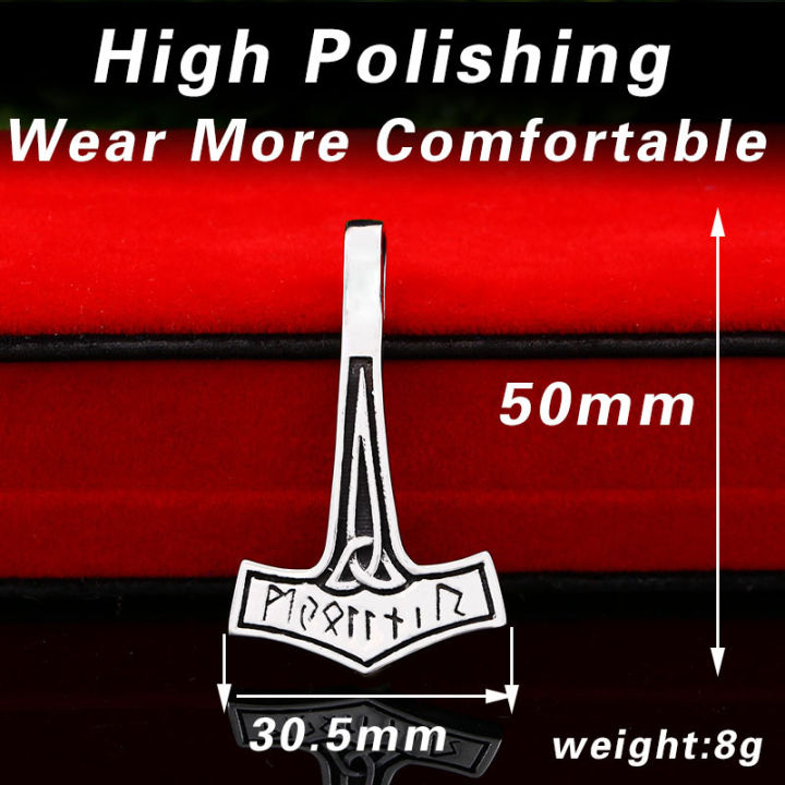 %E3%80%90Daily%20Necessities%20For%20Anyone%20Store%E3%80%91BEIER%20Norse%20Raven%20Viking%20pendant%20Necklace%20Runes%20Thor%20Hammer%20Mjolnir%20Talisman%20Vintage%20Eagle%20Chain%20BP8-372%20-%20Image%204