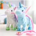 Babiqu 1pc Electric Walking Unicorn Plush Toy Stuffed Animal Toy Electronic Music Unicorn Toy for Children Christmas Gifts 35cm. 