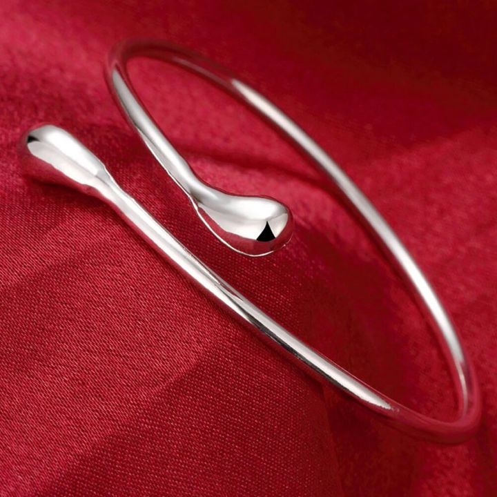 Wholesale%20Fine%20925%20Sterling%20Silver%20Bangles%20Bracelet%20Charms%20Heart%20Open%20for%20Women%20Lady%20Jewelry%20Adjustment%20Cuff%20Wedding%20Gift%20-%20Image%207