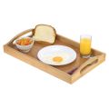Serving Tray Bamboo - Wooden Tray with Handles - Great for Dinner Trays, Tea Tray, Bar Tray, Breakfast Tray, or Any Food Tray. 