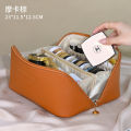 Large Capacity Waterproof Cosmetic Bag – Stylish PU Leather Travel Organizer.