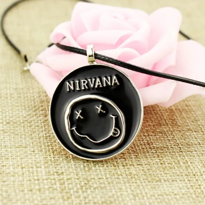 Black Retro Nirvana Pendants Necklace For Women/Men Girls Boys Jewelry Gifts rope chain simple Necklaces Accessories