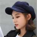Fashion wild wool Women Beret Autumn Winter Octagonal Cap Hats Stylish Artist Painter Newsboy Caps Black Grey Beret Hats gorras.