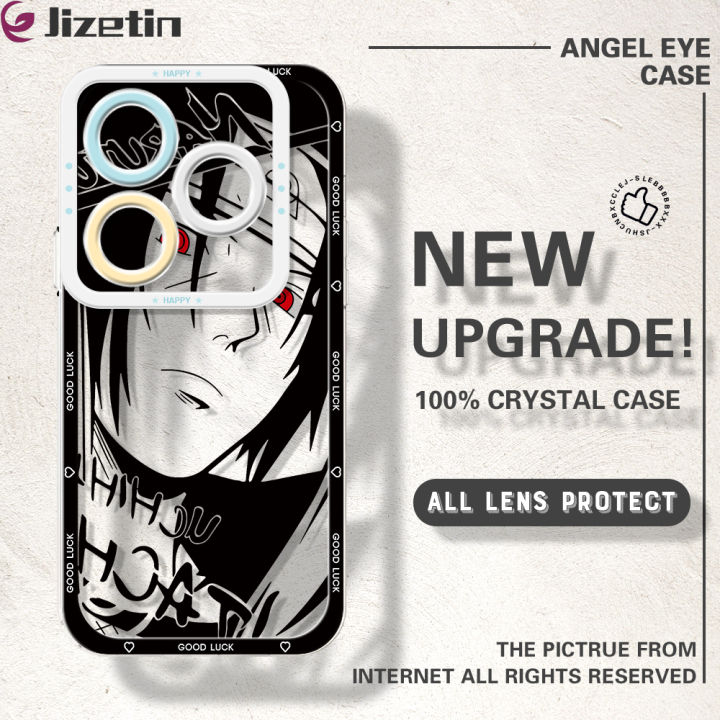 Jizetin for Infinix Smart 8 Hot 40i Spark Go 2024 Spark 20 20C Pop 8 Back Cover Crystal Transparent Cool Naruto Sketch Soft Full Camera Cover Protection Phone Cases