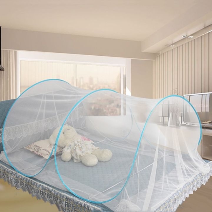 Foldable Mosquito Net Portable Bottomless Anti Mosquito Camping Mesh Tent Double Single Bed for Girls Bed Trips Adjustable Size.