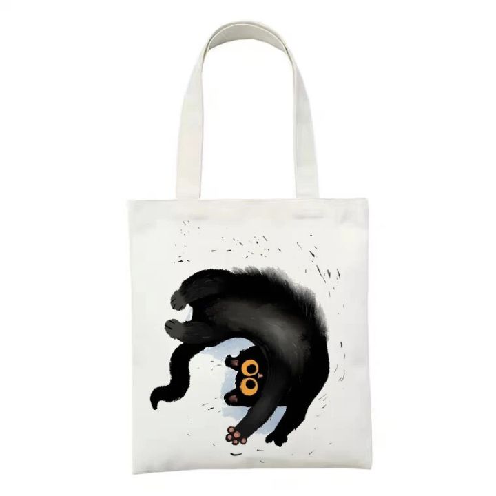Women%20Canvas%20Bag%20Funny%20Black%20Cat%20Print%20Female%20Reuseable%20Shopping%20Totebags%20Girls%20Students%20School%20Bookbags%20-%20Image%203