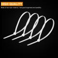 100 Pieces 6 Inch (4x150mm) Electric Cable Tie White / Black Self Locking Nylon Cable Wire / Zip Ties.