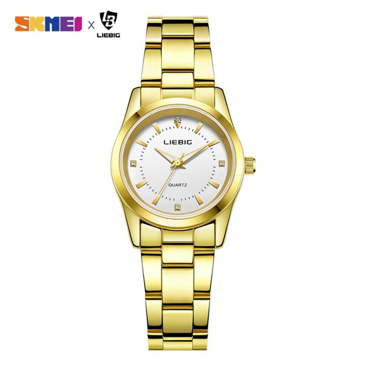 Skmei X Liebig New Women fashion watches quartz waterproof watch stainless steel elegant wristwatches ladies clock l4005