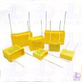 5Pcs- Box Type Capacitor 0.22uF 275VAC Axial Film Molded Capacitor. 