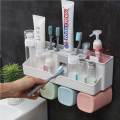 Toothbrush Holder Wall Mounted Toothbrush Holder Cups Bathroom Shelves Bathroom Organizer Tooth Paste Dispenser With Toothbrush Organizer. 