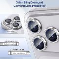 For Apple iPhone 17 Pro Max Apple iPhone 17 Pro  Camera Lens Protector Bling, Individual Diamond Metal Ring with 9H Hardness, Scratch-Proof Camera Screen Protector Case Friendly - Silver. 