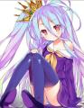 Anime No Game No Life Shiro 110cm Long Multi-color Ponytail Heat Resistant Cosplay Costume Wig +Wig Cap.