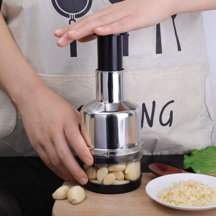 Multifunctional Garlic Crusher Onion Chopper Manual Garlic Press Machine Garlic Squeezer Fruit Vegetable Chopper Kitchen Tool 1Pcs