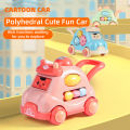 【Funny Bunny Toy Store】Inertia Car Toy For Kids Cartoon Face Changing Car Toy With Visible Colored Moving Gears Light Music For Christmas Gifts. 