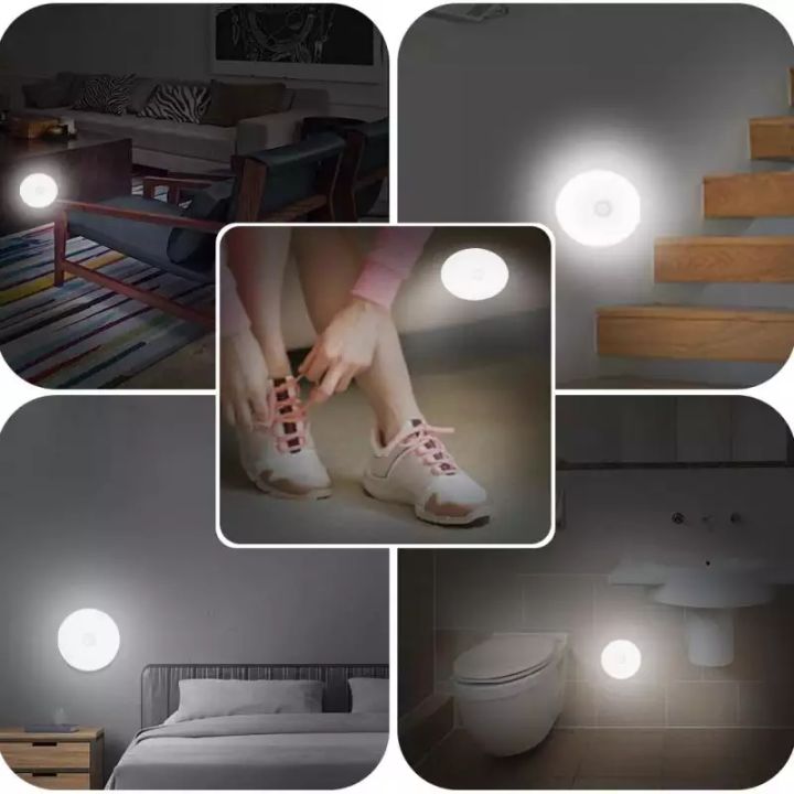 LED Motion Sensor Night Light USB Rechargeable Bedroom Wall Lamp Stairs ...