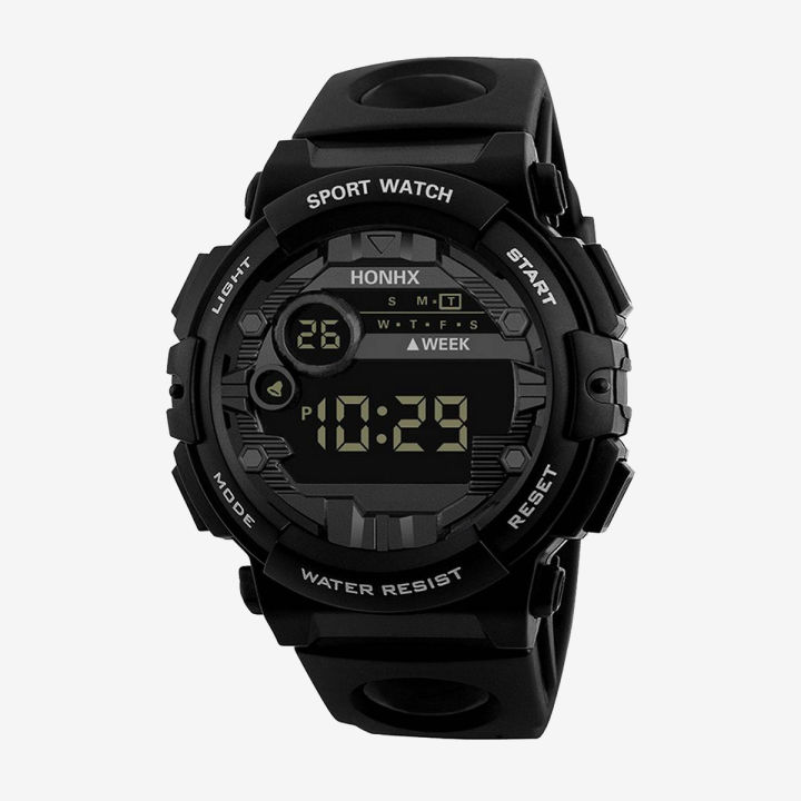 HONHX Outdoor Sports Multi-Function Wristwatch Luminous Waterproof Electronic Watch For Students 62X-66F