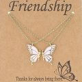Best Friend Butterfly Necklace for Women Friendship Necklace Animal Card Clavicle Chain Pendant Mother Day Gift Designer Jewelry.