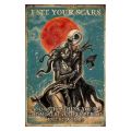 1pc Jack Skeleton and Sally Tin Metal Sign I See Your Scars Inspirational Quotes Home Living Wall Decor Art Gift 8 X 12 Inch.