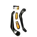 Universal 7/8in 22mm CNC Aluminum Handlebar Brake Clutch Lever Hand Guard Protector for Motorcycle, Motorbike, Scooters, Electric Cars, Mountain Bikes(Gold). 