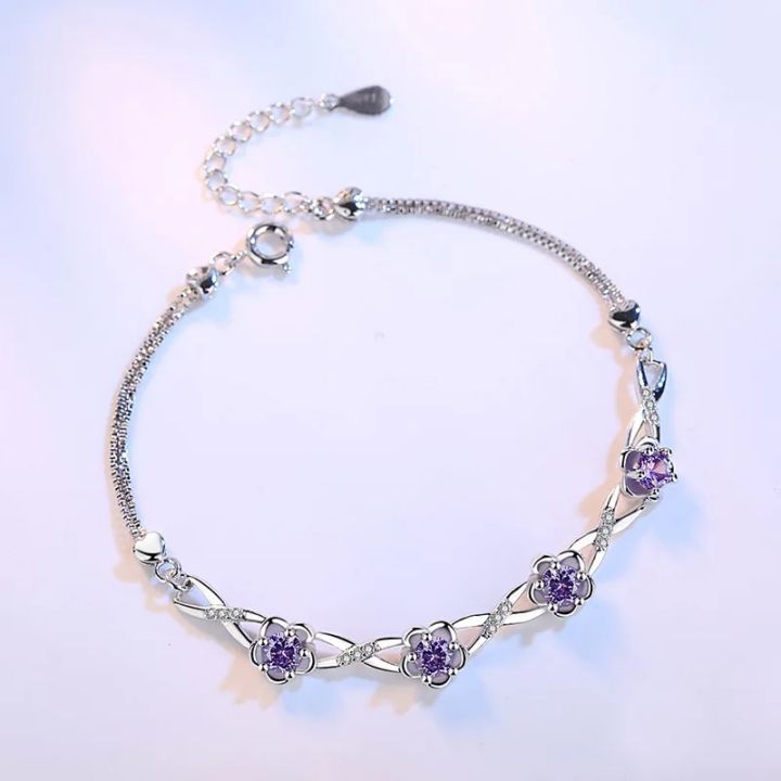 Authentic%20S925%20Sterling%20Silver%20Crystal%20Vintage%20Plum%20Blossom%20Flower%20Bracelet%20Bangle%20For%20Women%20Girl%20Lady%20Wedding%20Birthday%20Gift%20-%20Image%204